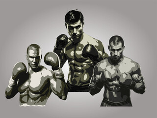 editable and colorable stroke boxer vector