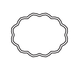 Fototapeta premium Oval border basic shapes monogram frame