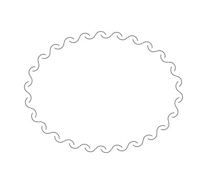 Oval border basic shapes monogram frame