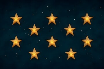 Obraz premium Glowing Wooden Stars Night Sky Festive Decor Holiday Background