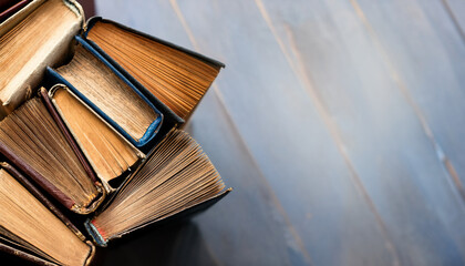Old books arranged highlighting their historical significance. Neatly arranged representing a collection of wisdom