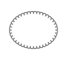 Oval border basic shapes monogram frame