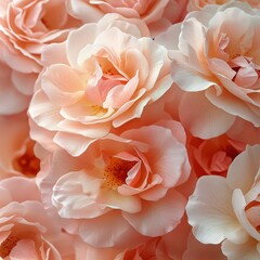 Obraz premium Delicate Peach Roses in Soft Blush Hues with Gentle Petals