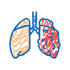 ards respiratory disease icon doodle illustration