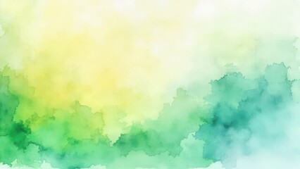 Fototapeta premium Minimalistic modern watercolor yellow-green background. Watercolor fill on white background.