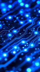 Obraz premium Close-up view of illuminated circuit board