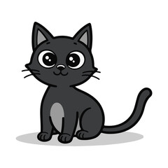 Playful Black Kitten with a Curious Gaze