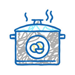 boiling peas icon doodle illustration