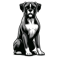 Boxer dog vector and illustrations isolated on white background.
