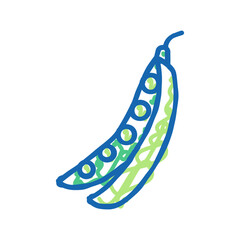 agricultural harvest peas icon doodle illustration
