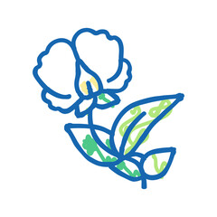 flowering plant peas icon doodle illustration