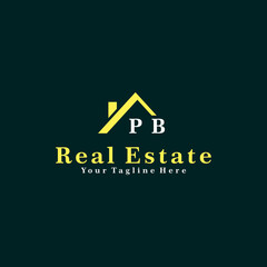 PB Initials Real Estate Logo Vector Art  Icons  and Graphics