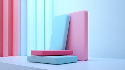 Pastel geometric shapes display