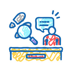 crime news icon doodle illustration