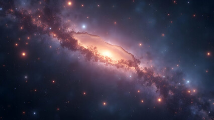 Fototapeta premium Dense Star Cluster Within Cosmos, Countless Stars Glowing Intensely