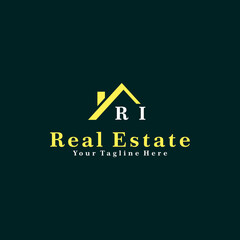 RI Initials Real Estate Logo Vector Art  Icons  and Graphics