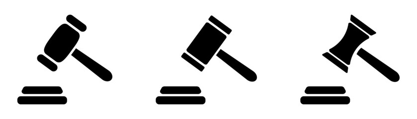Gavel Icon Vector Set.Judge gavels symbols.