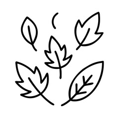 Fototapeta premium Autumn leaves in playful motion against a simple background 