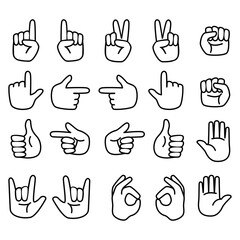 Fototapeta premium Hand Gesture Icon Collection