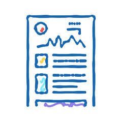 sales report icon doodle illustration