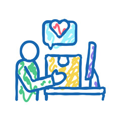 customer like review icon doodle illustration
