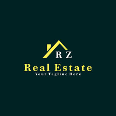 Fototapeta premium RZ Initials Real Estate Logo Vector Art Icons and Graphics