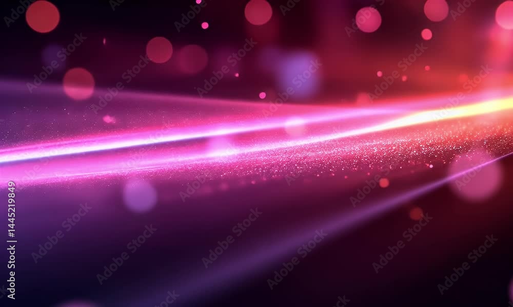 Poster abstract dynamic lines with glowing particles
