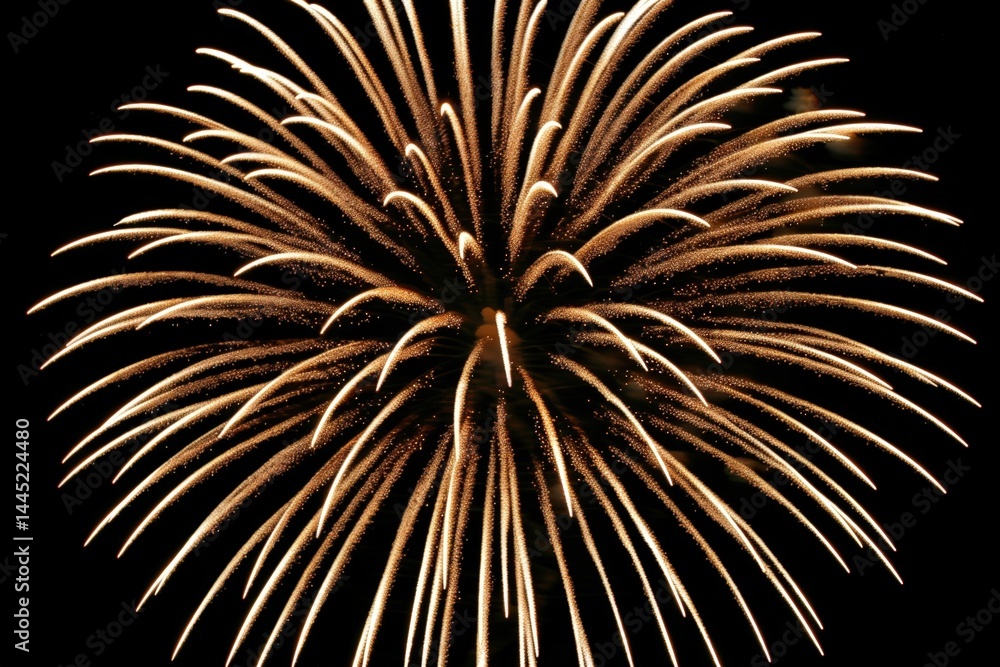 Poster bright fireworks bursting in a dark sky, creating an impressive display.
