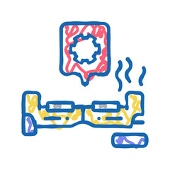 electric scooter repair icon doodle illustration