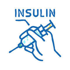 insulin syringe icon doodle illustration