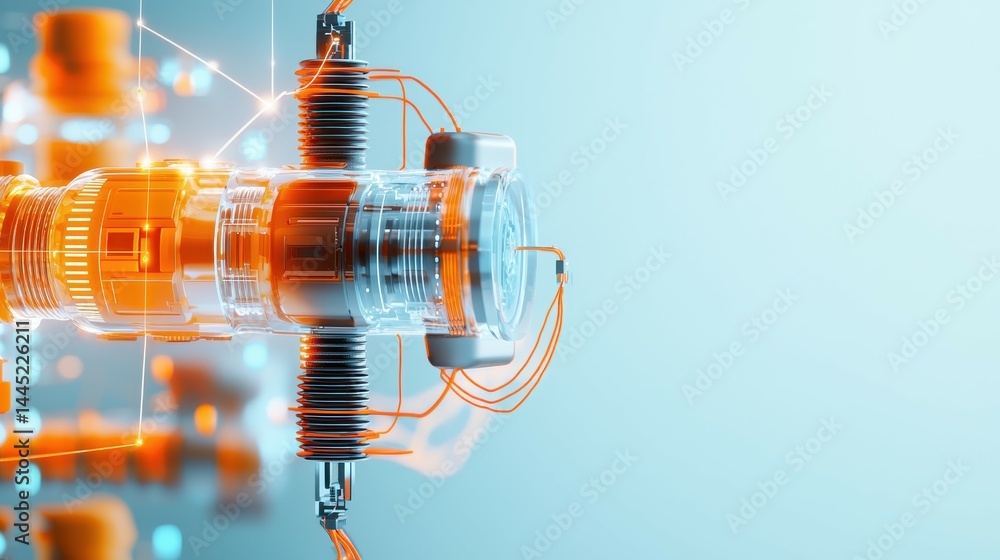 Aufkleber futuristic technology component with glowing elements and intricate design.