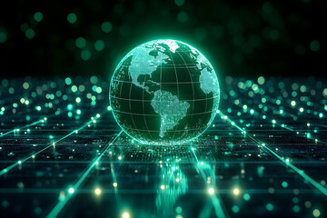 Fototapeta premium Digital globe network illustration