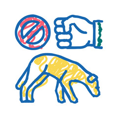 stop beat dogs icon doodle illustration