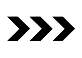 Minimalist vector icon of four bold right-pointing chevrons arranged in a row. Suitable for navigation buttons, UI elements, motion indicators, or infographic design.

