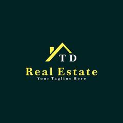 TD Initials Real Estate Logo Vector Art  Icons  and Graphics