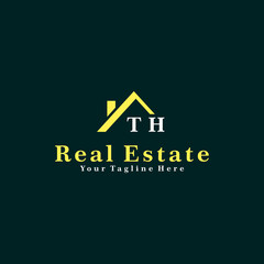 TH Initials Real Estate Logo Vector Art  Icons  and Graphics