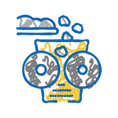 crushing stone machine icon doodle illustration