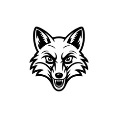 Illustration of fox head. Design element for logo, label, sign. Vector illustration