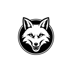 Illustration of fox head. Design element for logo, label, sign. Vector illustration