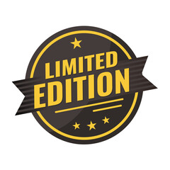 Limited Edition – black vintage sticker, retro badge – vector illustration