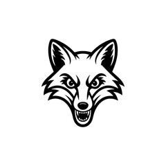 Illustration of fox head. Design element for logo, label, sign. Vector illustration