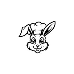 Illustration of rabbit head. Design element for logo, label, sign. Vector illustration