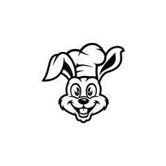 Illustration of rabbit head. Design element for logo, label, sign. Vector illustration