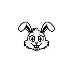 Illustration of rabbit head. Design element for logo, label, sign. Vector illustration