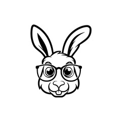 Illustration of rabbit head. Design element for logo, label, sign. Vector illustration