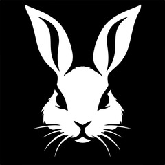 Illustration of rabbit head. Design element for logo, label, sign. Vector illustration