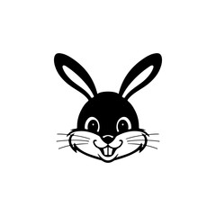 Illustration of rabbit head. Design element for logo, label, sign. Vector illustration