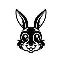 Illustration of rabbit head. Design element for logo, label, sign. Vector illustration