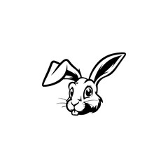 Illustration of rabbit head. Design element for logo, label, sign. Vector illustration