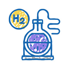 use in synthesis hydrogen icon doodle illustration